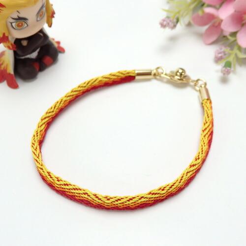 メール便 鬼殺し紐 加賀紐 ブレスレット 平紐 市松 麻の葉文様 鱗紋 亀甲紋 胡蝶 炎 桜餅 鬼殺紐 鬼滅紐 日本製 メンズ レディース 子供用 |  | 04