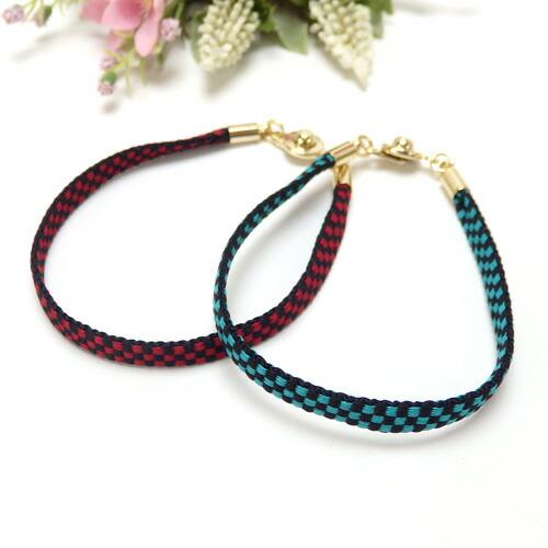 メール便 鬼殺し紐 加賀紐 ブレスレット 平紐 市松 麻の葉文様 鱗紋 亀甲紋 胡蝶 炎 桜餅 鬼殺紐 鬼滅紐 日本製 メンズ レディース 子供用 |  | 06