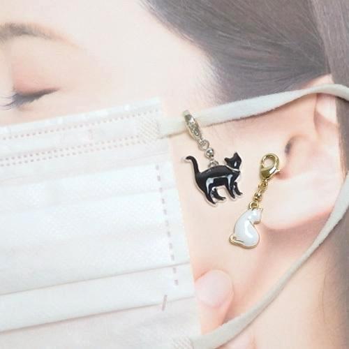 メール便 マスクチャーム 猫 キャット マスクアクセサリー チャーム カニカン金具 マスクピアス マスクジュエリー バレンタイン ギフトに プレゼントに 爆買 |  | 01