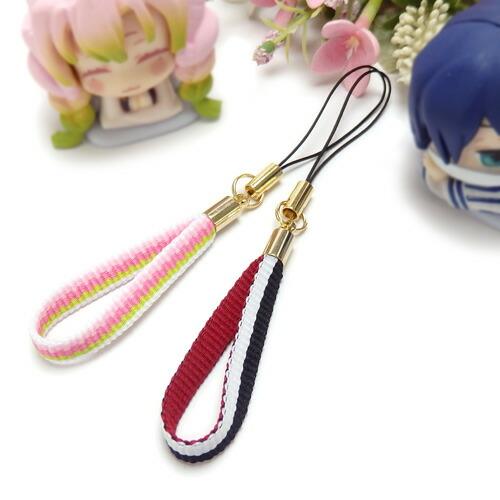 メール便 鬼殺し紐 加賀紐 ミニ ストラップ スマホリング リングストラップ 携帯ストラップ ストラップ紐 市松 麻の葉 鱗紋 亀甲紋 胡蝶 炎 桜餅 日本製 |  | 09