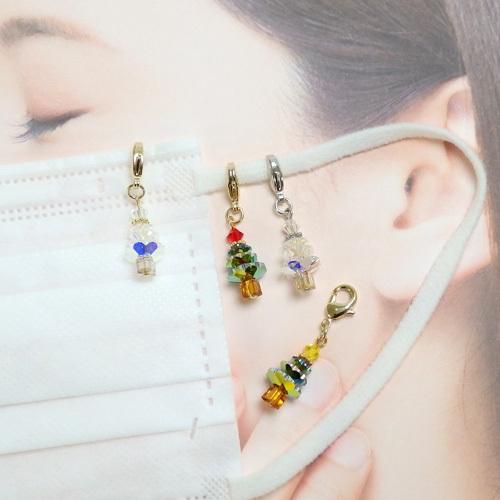 マスクチャーム スワロフスキー クリスマスツリー マスクアクセサリー チャーム カニカン マスクピアス マスクジュエリー クリスマス ギフトに プレゼントに | SWAROVSKI | 01