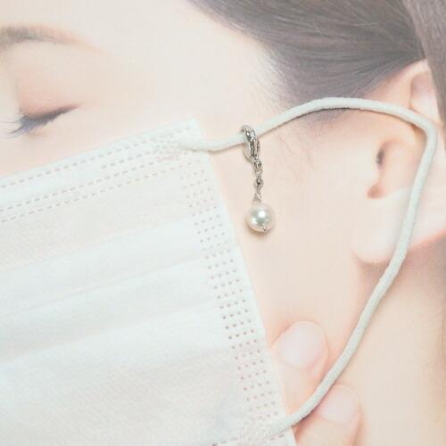 マスクチャーム シルバー あこや本真珠 銀 ミラーボール パール 7〜7.5mm アコヤ真珠 マスクアクセサリー マスクピアス マスクジュエリー シルバーカニカン 爆買 |  | 01