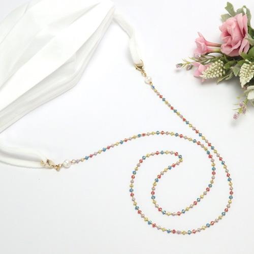 メール便 メガネチェーン マルチカラー 飾りチェーン パール 淡水真珠 真珠 おしゃれ 眼鏡チェーン マスクチェーン クリスマス ギフトに プレゼントに |  | 10