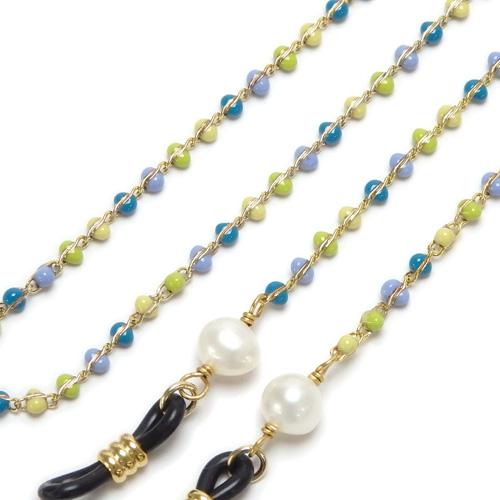 メール便 メガネチェーン マルチカラー 飾りチェーン パール 淡水真珠 真珠 おしゃれ 眼鏡チェーン マスクチェーン クリスマス ギフトに プレゼントに |  | 06