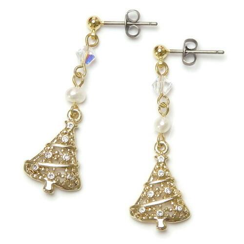 ピアス イヤリング クリスマスツリー キュービックジルコニア 淡水パール レディース チタンピアス バレンタイン プレゼントに ギフトに |  | 01