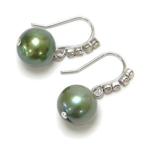 メール便 ピアス ラインストーン 大粒 淡水パール ホワイト グリーン ダークブルー 黒染 淡水真珠 レディース 真ちゅう ホワイトデー 爆買 |  | 03