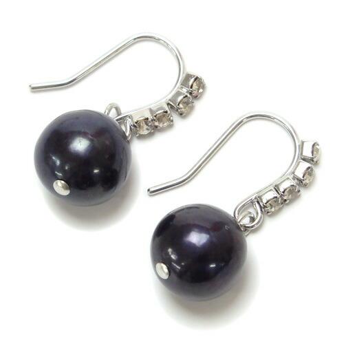 メール便 ピアス ラインストーン 大粒 淡水パール ホワイト グリーン ダークブルー 黒染 淡水真珠 レディース 真ちゅう ホワイトデー 爆買 |  | 05