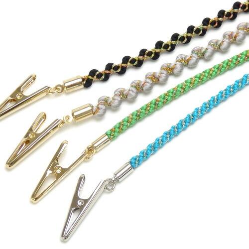 メール便 ナフキンクリップ 正絹 手組組紐 手組み組紐 ハンカチクリップ ディナークリップ ナフキンホルダー ナプキンクリップ マスククリップ マスクストラップ |  | 03