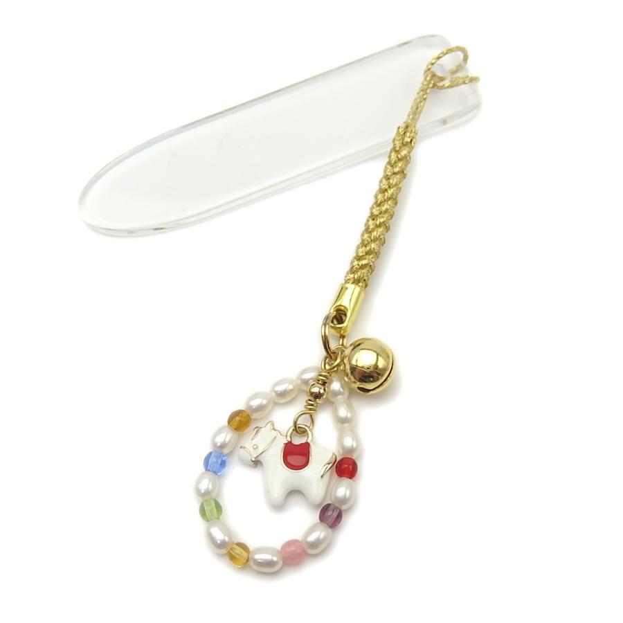 メール便 午年 帯飾り 厄除け 根付 七色 白蛇 干支 うま年 馬年 巳年 十二支 えと 開運 ストラップ 蛇 ヘビ へび パール 淡水真珠 和装小物 和装雑貨 鈴 爆買 | 