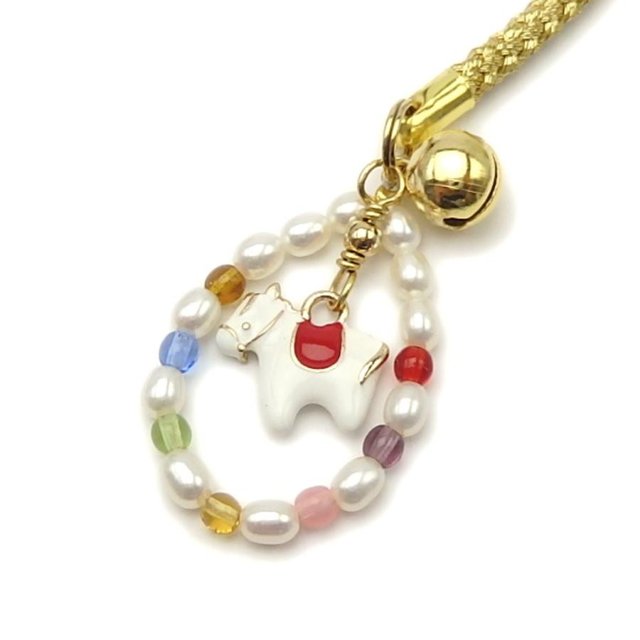 メール便 午年 帯飾り 厄除け 根付 七色 白蛇 干支 うま年 馬年 巳年 十二支 えと 開運 ストラップ 蛇 ヘビ へび パール 淡水真珠 和装小物 和装雑貨 鈴 爆買 |  | 01