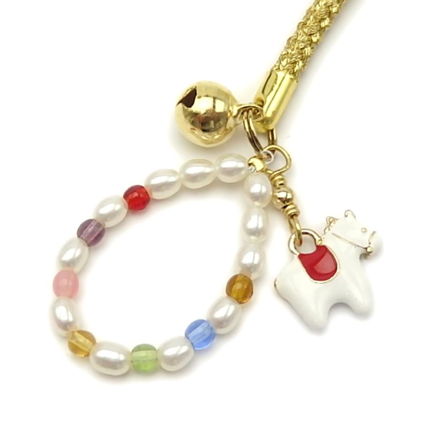 メール便 午年 帯飾り 厄除け 根付 七色 白蛇 干支 うま年 馬年 巳年 十二支 えと 開運 ストラップ 蛇 ヘビ へび パール 淡水真珠 和装小物 和装雑貨 鈴 爆買 |  | 04