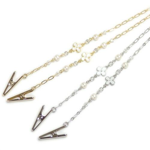 メール便 ナフキンクリップ お花とパール ハンカチクリップ ディナークリップ 前掛けクリップ ドレスクリップ たもと留め ナプキンクリップ マスクチェーン |  | 04