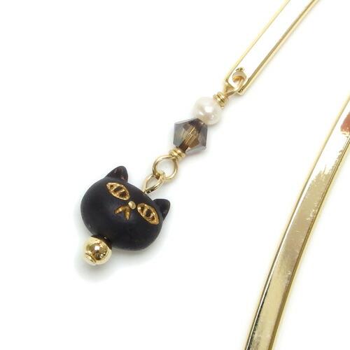 メール便 しおり ブックマーカー 黒ネコ 樹脂 猫 金属 メタル 黒猫 キャット 栞 贈り物 贈答品 プレゼント ギフト |  | 02