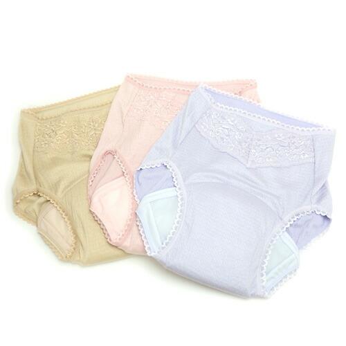 レース付き 重失禁ショーツ 110cc 女性用 裏綿素材 失禁パンツ 日本製 尿漏れ パンツ 介護ショーツ 介護パンツ 日本製 コーレル | 