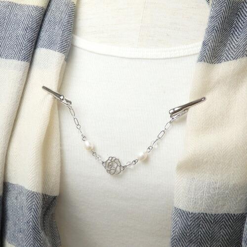 メール便 ショールクリップ 情熱の薔薇 ローズ 淡水パール 真珠 ストールクリップ ドレスクリップ シェイプレット 帽子クリップ レディース マスクバンド 爆買 |  | 05