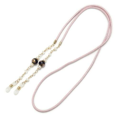 メール便 メガネチェーン 蒔絵 新漆 小 金箔 金粉 淡水パール スワロフスキー 正絹 組紐 シルク 眼鏡チェーン マスクチェーン chottowa チョトワ ちょとわ |  | 01