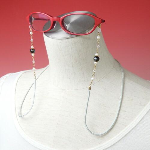 メール便 メガネチェーン 蒔絵 新漆 小 金箔 金粉 淡水パール スワロフスキー 正絹 組紐 シルク 眼鏡チェーン マスクチェーン chottowa チョトワ ちょとわ |  | 06