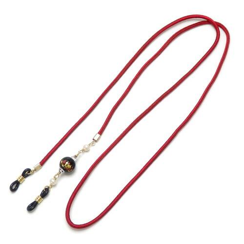 メール便 メガネチェーン 蒔絵 新漆 大 金箔 金粉 淡水パール スワロフスキー 正絹 組紐 シルク 眼鏡チェーン マスクチェーン chottowa チョトワ ちょとわ |  | 01