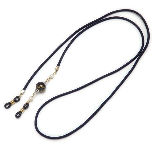 メール便 メガネチェーン 蒔絵 新漆 大 金箔 金粉 淡水パール スワロフスキー 正絹 組紐 シルク 眼鏡チェーン マスクチェーン chottowa チョトワ ちょとわ |  | 03