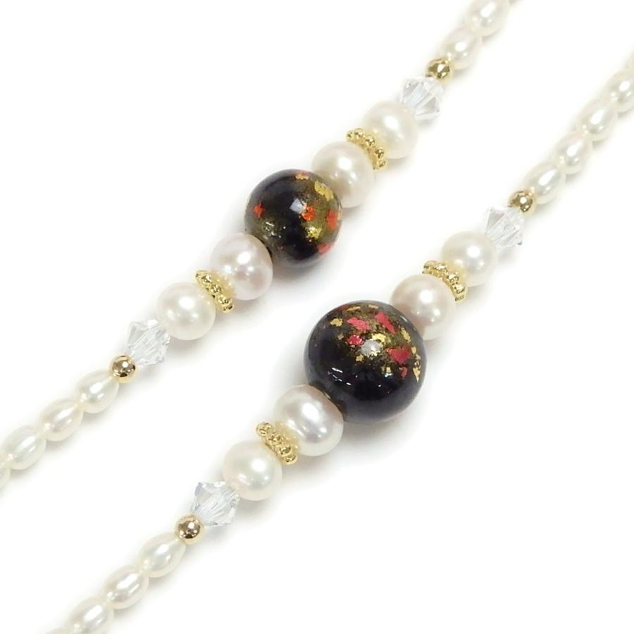 ギフトケース ネックレスになる メガネチェーン 蒔絵 新漆 金箔 金粉 淡水パール スワロフスキー マスクチェーン chottowa チョトワ ちょとわ |  | 03