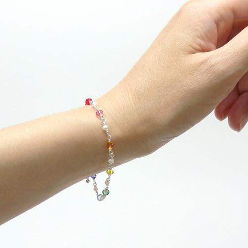 メール便 ブレスレット 厄除け 開運 七色 スワロフスキー 淡水パール 真珠 淡水真珠 パール おしゃれ かわいい クリスマス ギフトに プレゼントに |  | 03