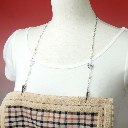 メール便 ナフキンクリップ 情熱の薔薇 & 淡水パール ローズ ハンカチクリップ ディナークリップ 前掛けクリップ ドレスクリップ ナプキンクリップ |  | 04