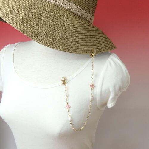 メール便 帽子クリップ お花とパール ロング パール 淡水真珠 帽子留め レディース ハットクリップ 帽子ホルダー ハットキーパー おしゃれ |  | 01