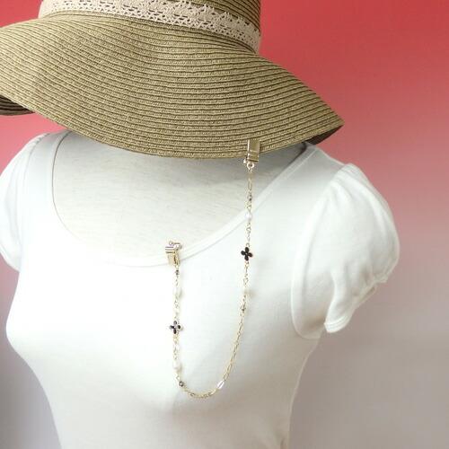 メール便 帽子クリップ お花とパール ロング パール 淡水真珠 帽子留め レディース ハットクリップ 帽子ホルダー ハットキーパー おしゃれ |  | 06