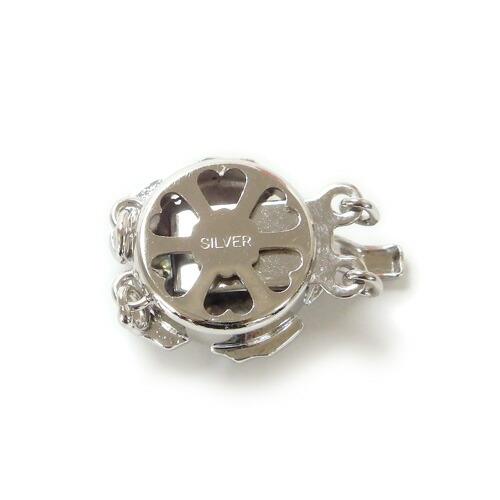 シルバー クラスプ 留め具 差し込み バラ SV製 2連ネックレス用 花 丸カン付き 銀製 925 ロジウムメッキ加工 クラスップ 留め金具 15mm |  | 02