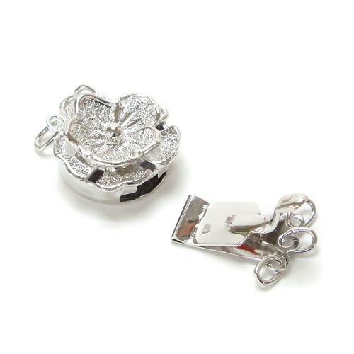メール便 シルバー クラスプ 留め具 差し込み バラ SV製 3連ネックレス用 花 丸カン付き 銀製 ロジウムメッキ加工 クラスップ 留め金具 15mm silver_s |  | 01