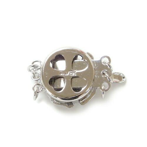 シルバー クラスプ 留め具 差し込み バラ SV製 3連ネックレス用 花 丸カン付き 銀製 ロジウムメッキ加工 クラスップ 留め金具 15mm |  | 02