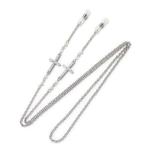 メール便 メガネチェーン クロス 十字架 ラインストーン 眼鏡チェーン めがねチェーン メンズ マスクチェーン termhalloween |  | 01