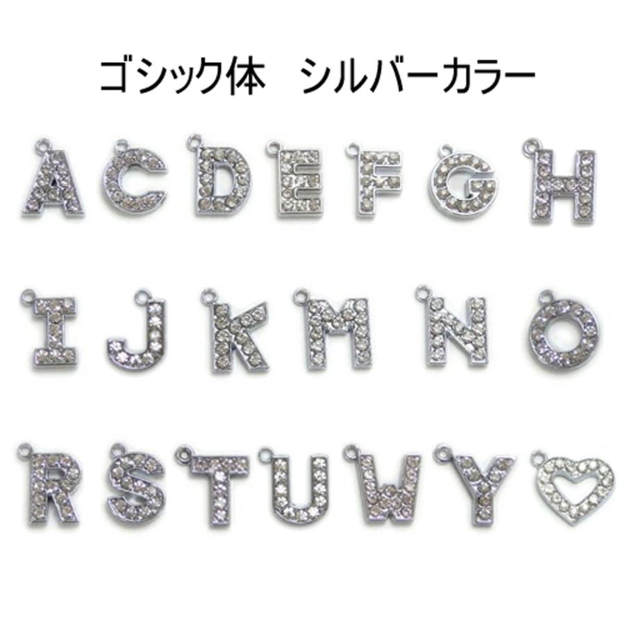 グローブホルダー フィガロチェーン イニシャル アルファベット 筆記体 ゴシック体 手袋ホルダー ローマ字 英字 ラインストーン レディース メタル |  | 05