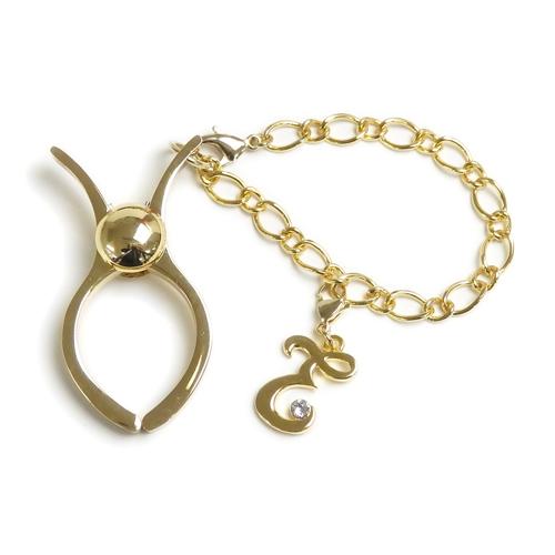 グローブホルダー フィガロチェーン イニシャル アルファベット 筆記体 ゴシック体 手袋ホルダー ローマ字 英字 ラインストーン レディース メタル |  | 06