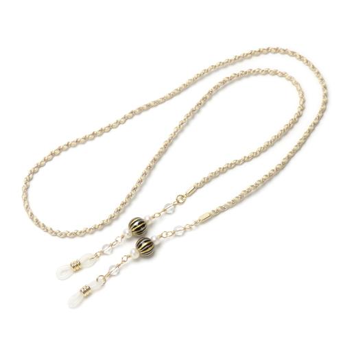 メール便 メガネチェーン 蒔絵 新漆 しましま 手毬 金粉 淡水パール 水晶 正絹 組紐 シルク 眼鏡チェーン マスクチェーン ちょと和 chottowa チョトワ ちょとわ |  | 03