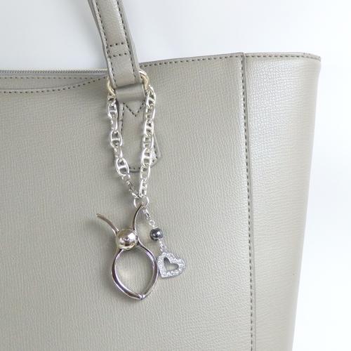 グローブホルダー アンカーチェーン 大 アルファベット ＆ 天然石 パール マリンチェーン 手袋ホルダー 手袋クリップ イニシャル ローマ字 英文字 |  | 11