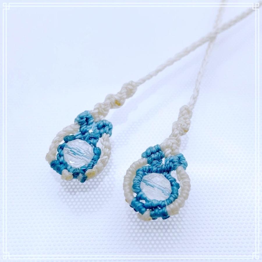 Rainbow-wings マクラメ ペンダント ネックレス ユニセックス 高品質 アクアマリン 天然石 ブルー 一点物 マクラメ編みアクセサリー |  | 06