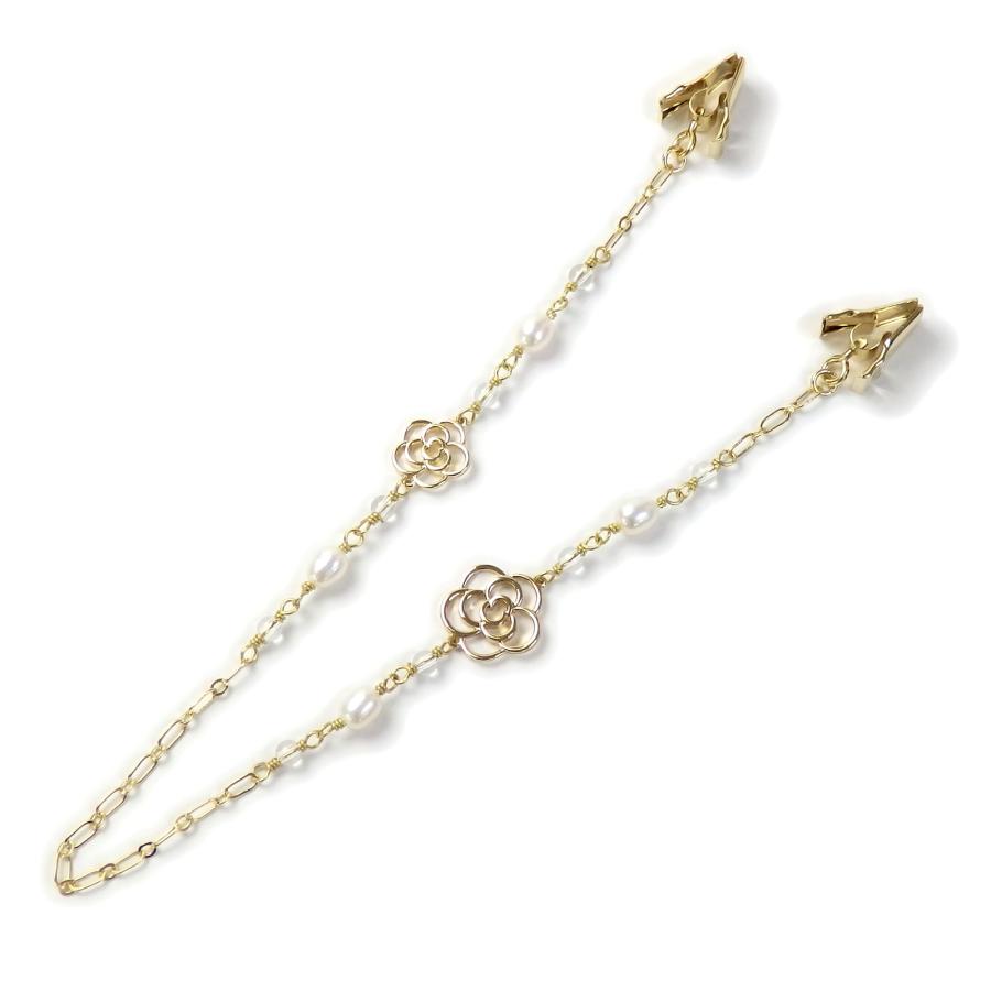 メール便 帽子クリップ ロング パール カメリア 花 淡水真珠 帽子留め レディース ハットクリップ 帽子ホルダー シェイプレット 椿 フラワー おしゃれ 爆買 |  | 01