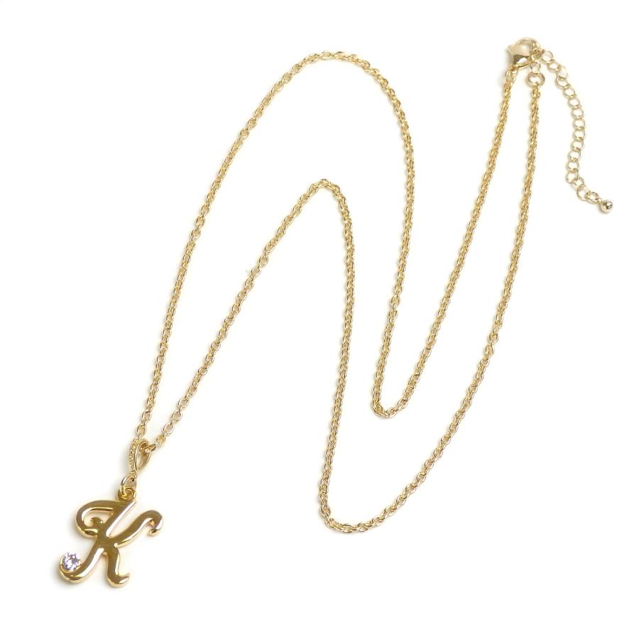 メール便 おしゃれ イニシャルトップ ペンダント ネックレス アルファベット 筆記体 イニシャル ラインストーン 推し活 英字 |  | 04