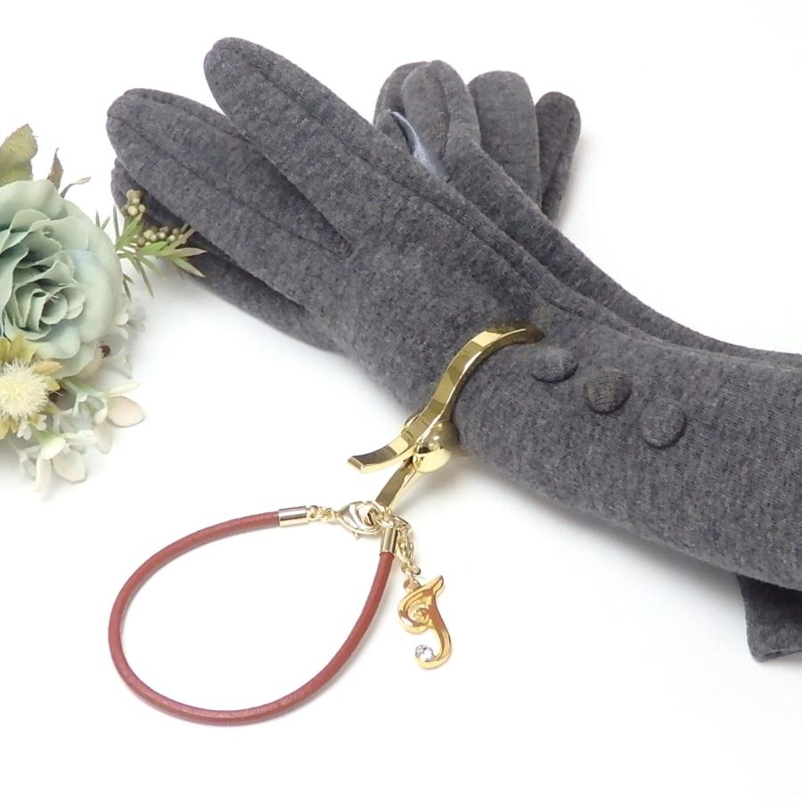 グローブホルダー 国産丸革ヒモ レザー イニシャル 英字 ローマ字 手袋ホルダー クリスマス ギフトに プレゼントに |  | 02