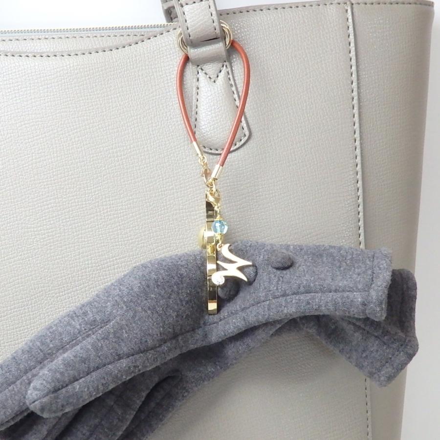 グローブホルダー 国産丸革ヒモ レザー アルファベット & 天然石 パール 手袋ホルダー 手袋クリップ イニシャル ローマ字 英文字 |  | 02