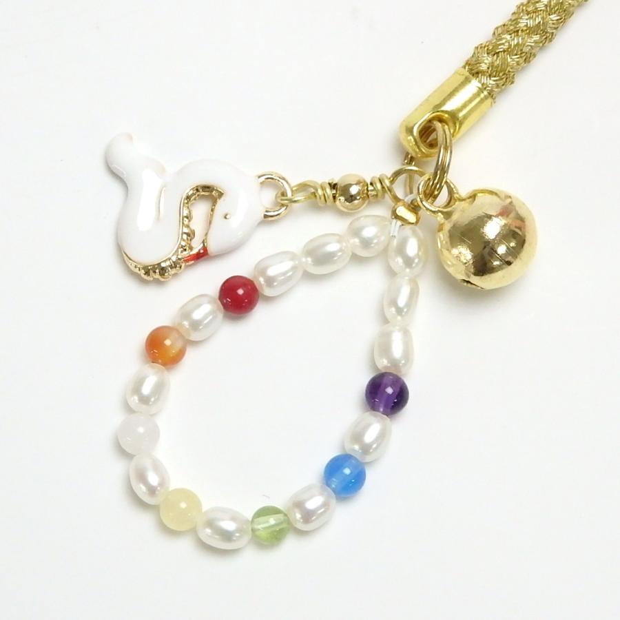 メール便 午年 根付 ストラップ 厄除け 七色 天然石 白蛇 干支 開運 十二支 えと パール 馬年 うまどし へび年 巳年 へび 蛇 ヘビ 淡水真珠 風水 金運 |  | 08