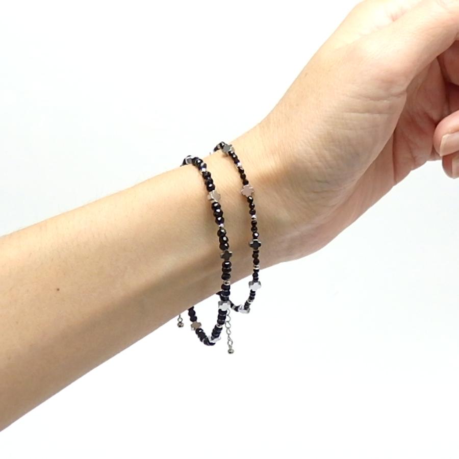 メール便 ブレスレット ブラックスピネル ペリドット ヘマタイト クロスモチーフ 十字架 1本 男性用 女性用 メンズ レディース 天然石 パワーストーン 風水 爆買 |  | 04