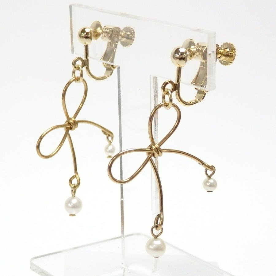 メール便 ピアス イヤリング リボン 淡水パール ワイヤー 淡水真珠 ステンレスピアス アーティスティックワイヤー ホワイトデー ギフトに プレゼントに 爆買 |  | 04