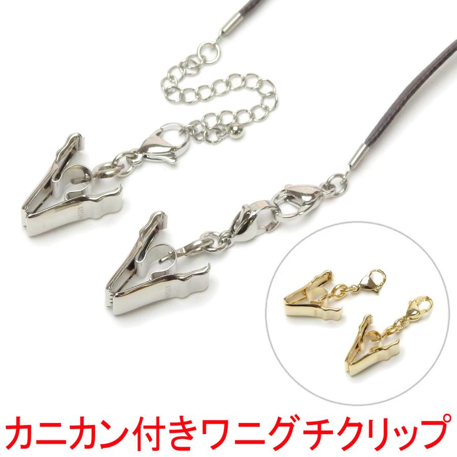 メール便 カニカン付き ワニグチクリップ 帽子クリップ テーブルクロスウェイト 金具 1ペア （2個） アクセサリー金具 ハットクリップ マスククリップ | 