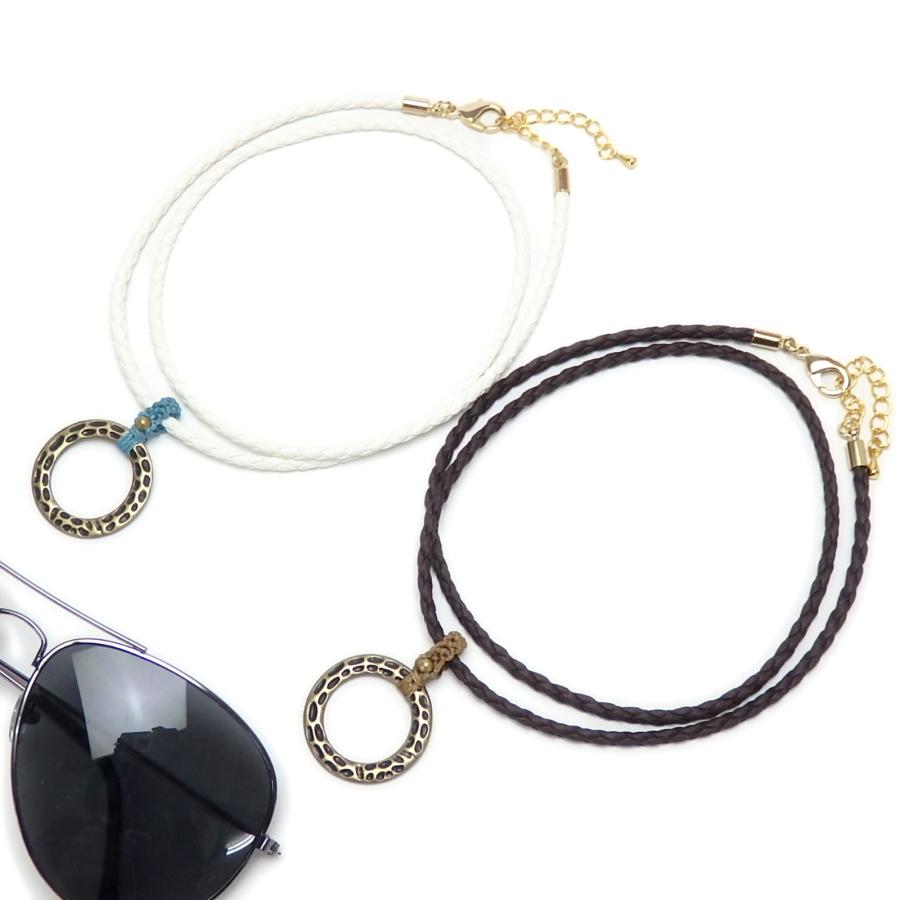 メガネホルダー マクラメ バチカン アンティークゴールド メタルリング 四つ編みコード ネックレス ペンダント グラスホルダー サングラスかけ 眼鏡ホルダー |  | 01