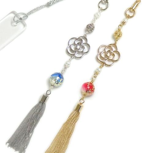 メール便 帯飾り スカシ カメリア 唐草樹脂ビーズ パール タッセル 根付 ストラップ 帯飾りプレート 浴衣 着物 大正モダン 和風モダン 根付け  ローズ 花 椿 |  | 04