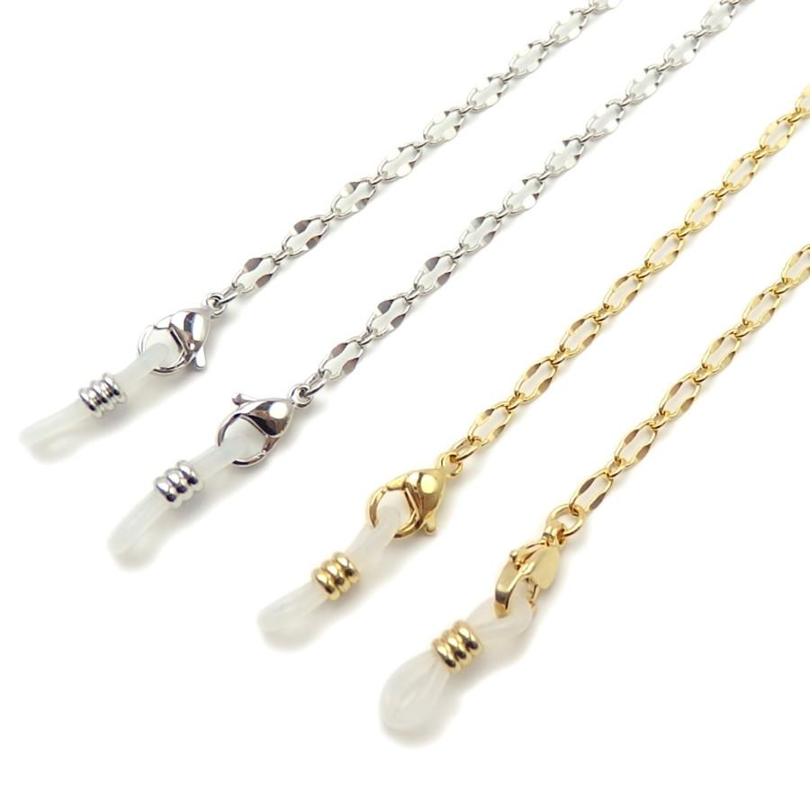 メール便 ネックレスになる メガネチェーン キラキラフィガロ チェーン めがねチェーン 眼鏡チェーン 金 銀 マスクチェーン バレンタイン ギフトに プレゼントに |  | 03