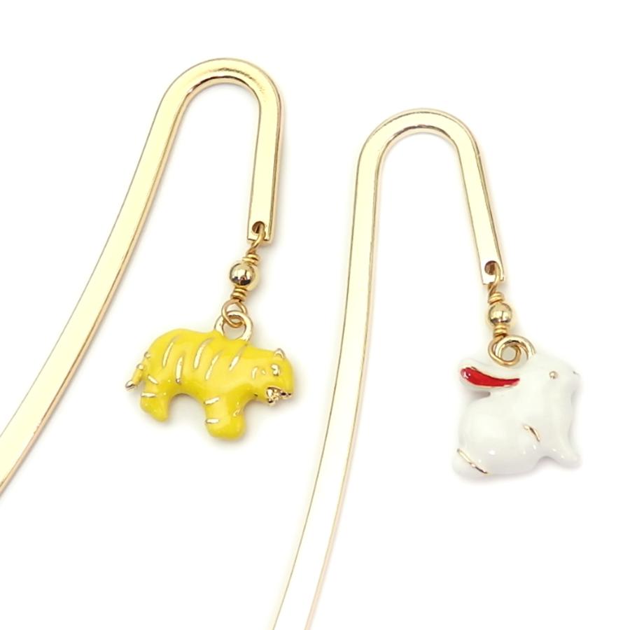 メール便 しおり ブックマーカー 干支 十二支 金属 メタル ゴールドカラー 栞 贈り物 贈答品 敬老の日 ギフトに プレゼントに |  | 02