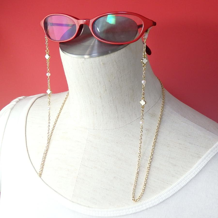 メール便 メガネチェーン リバイバル セレブフラワー パール ホワイト 花 淡水真珠 グラスコード 淡水パール 母の日 ギフトに プレゼントに |  | 02